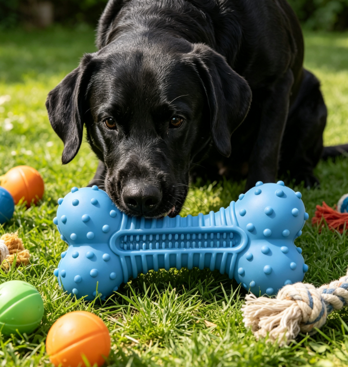 Tough Dog Bone Chew Toy, Durable Dental Care Toy, Teeth Cleaning Chewing Toy for Dogs