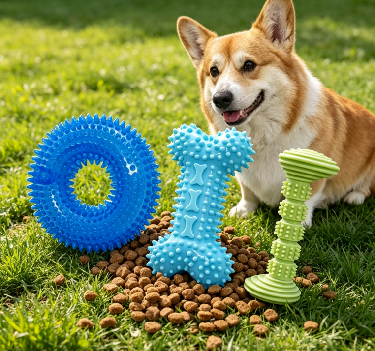 3 Pack Puppy Teething Toys, Soft Durable Chew Toys with Squeaky and Treat Dispensing Design - Image 2