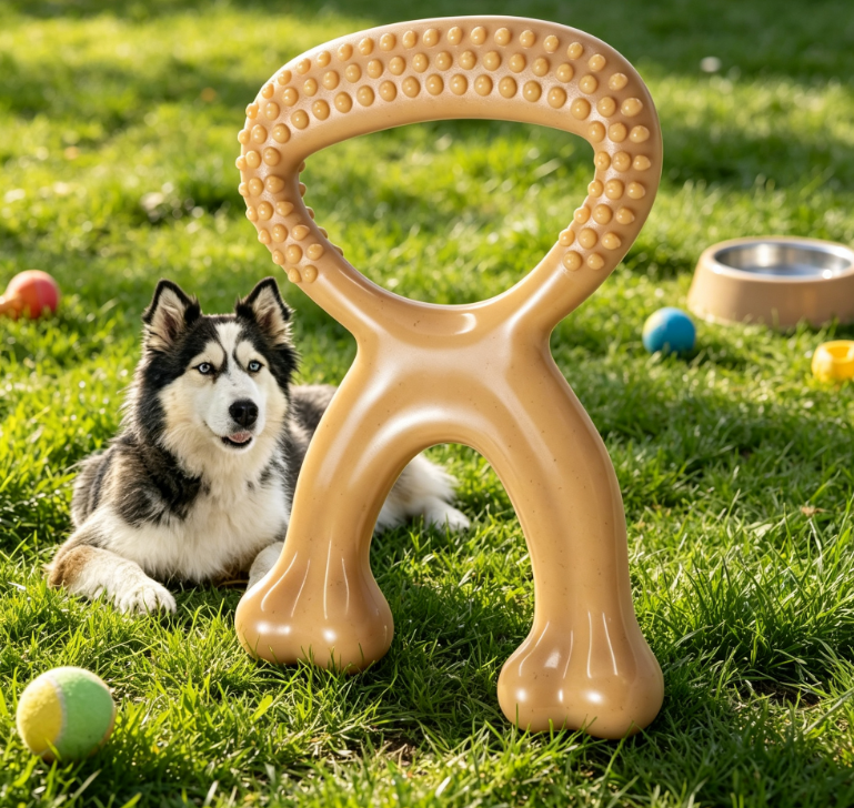 Durable Nylon Dog Bone Chew Toy, Dental Care Cleaning Toy for Interactive Chewing