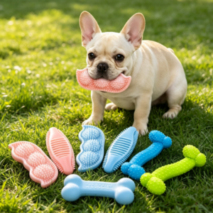 6 Pack Puppy Teething Chew Toys, Rubber Bone Shape Toys for Teeth Cleaning and Teething Relief