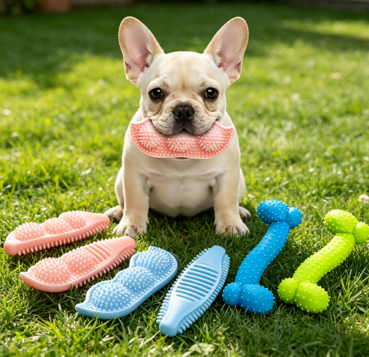 6 Pack Puppy Teething Chew Toys, Rubber Bone Shape Toys for Teeth Cleaning and Teething Relief - Image 2
