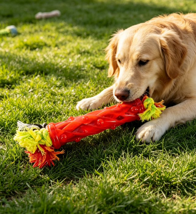 Durable Dog Chew Stick Toy, Interactive Dental Cleaning Toy for Long-Lasting Chewing