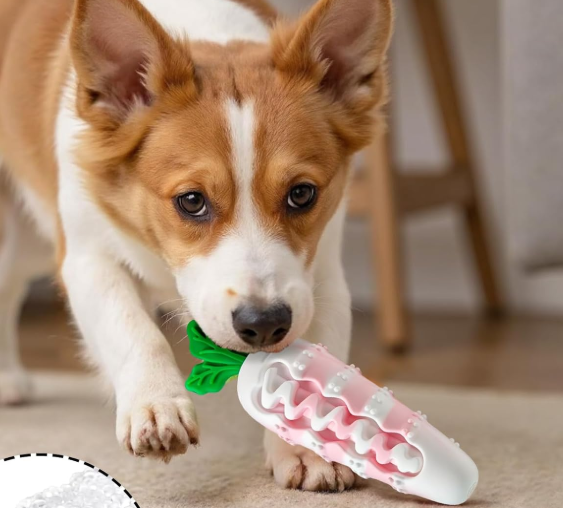 Carrot-Shaped Dog Chew Toy, Durable Interactive Teething Toy, Dental Cleaning Pet Toy