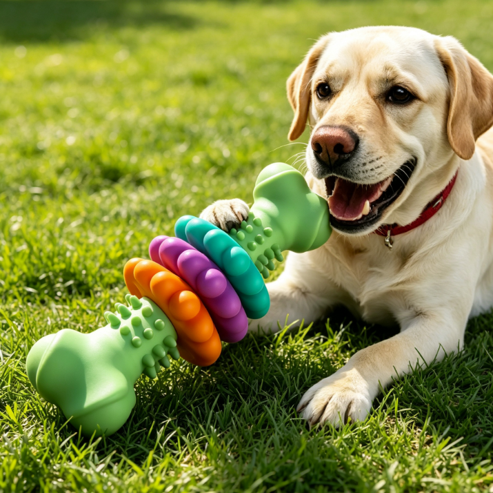 Puppy Teething Toy, Interactive Bone Chew Toy, Dental Cleaning Toy for Puppies
