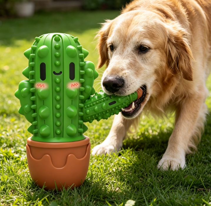 Dog Teeth Brushing Chew Toy, Dental Cleaning Training Toy, Durable Rubber Pet Toy