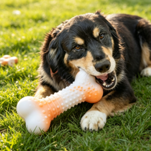 Textured Dog Bone Chew Toy, Long-Lasting Dental Cleaning Toy, Durable Oral Care Pet Toy