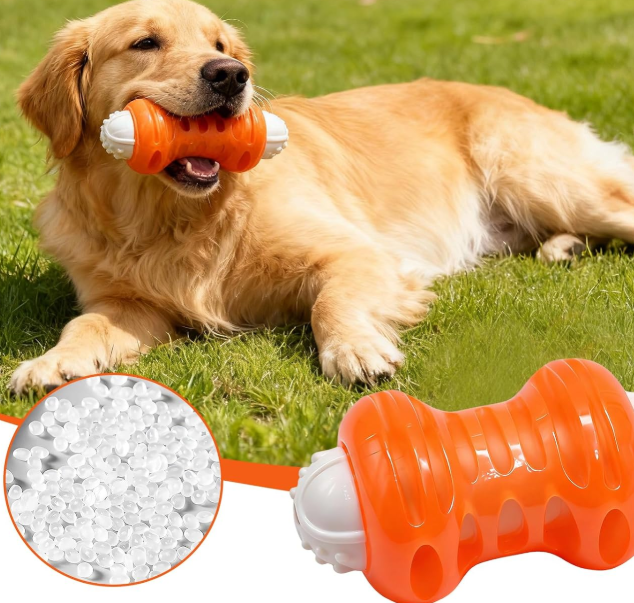 Durable Silicone Dog Chew Toy, Dumbbell Shape Interactive Teething Toy, Dental Cleaning Toy - Image 2